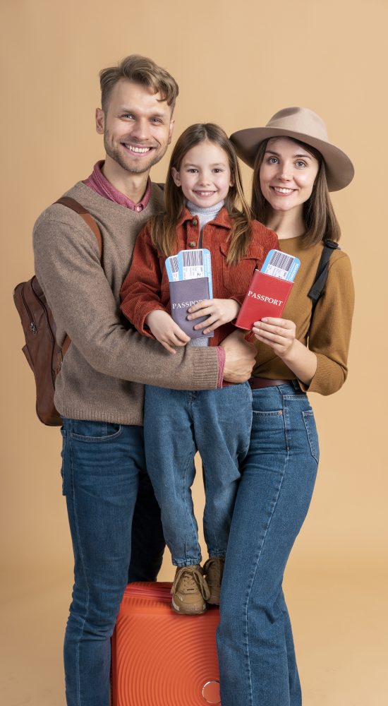 family-three-ready-traveling-with-passport-plane-tickets